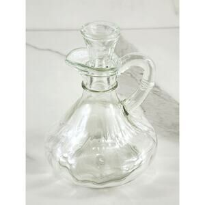 Anchor Clear Glass Bottle w/ Stopper 5 1/4" Vinegar Oil Cruet Kitchen 90s Vtg